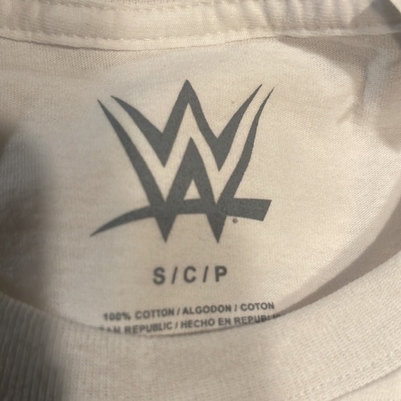 WWE Logo Stencil White Shirt - Picture 8 of 8